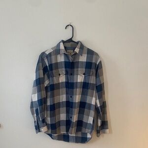 RedHead Blue and White Plaid Shirt Small